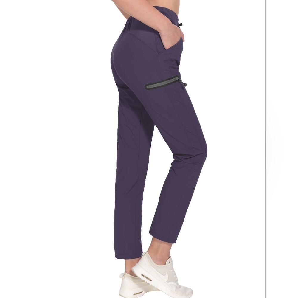 NWT Little Donkey Andy Dark Purple Ultra Stretch Quick-Dry Ankle Pants - L